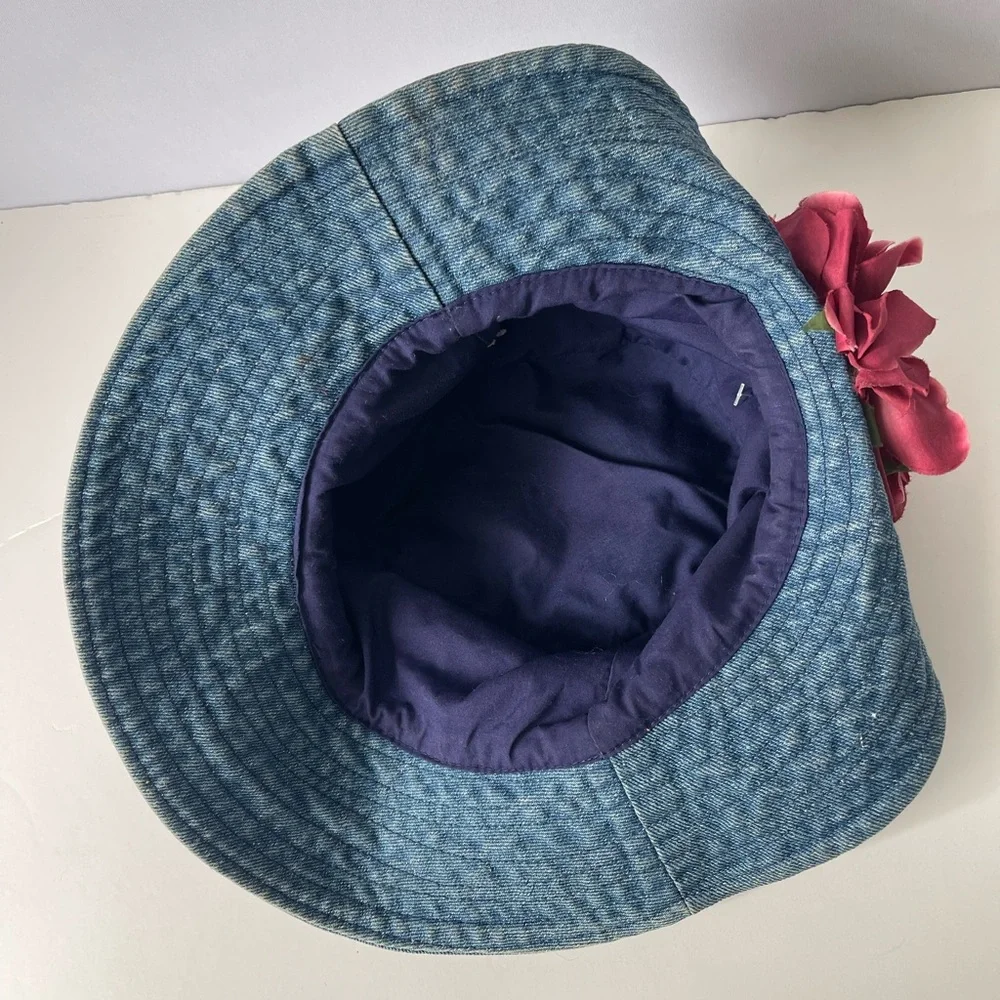 90s Blossom Bucket Hat in Denim Lace - Picture 6 of 10
